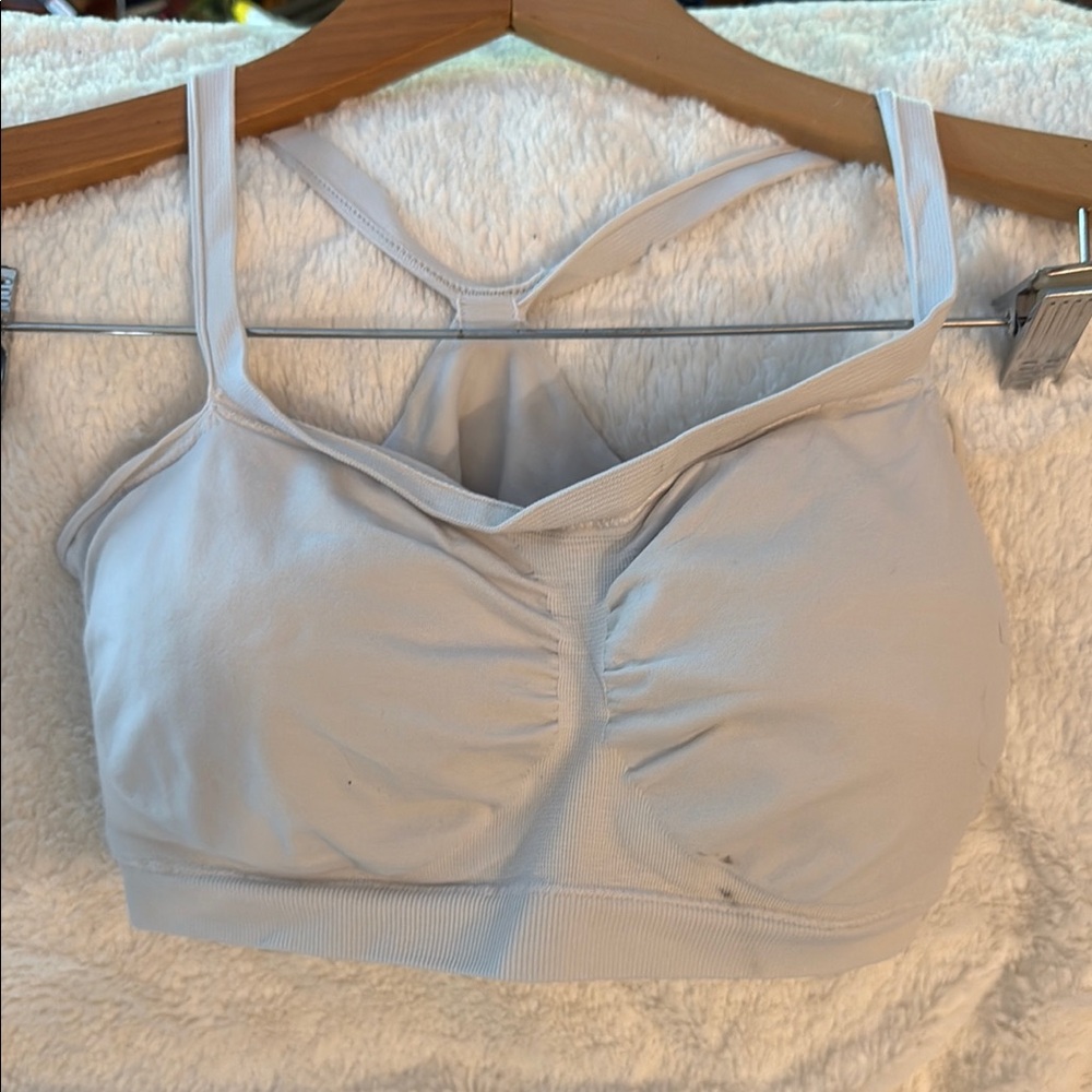 Haynes XL Tankini White Sports Bra with Racer Back and Foam Cups